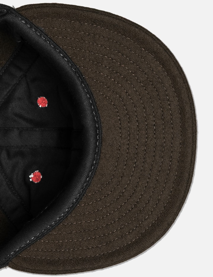 Brain Dead Flannel Logohead 6 Panel Hat In Brown