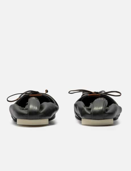 Square-Toe Leather Ballerina Shoes view 10