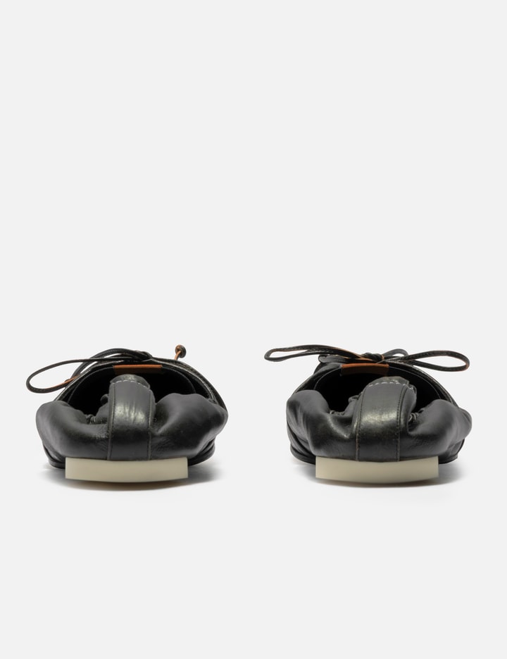 MM6 Maison Margiela Square-Toe Leather Ballerina Shoes