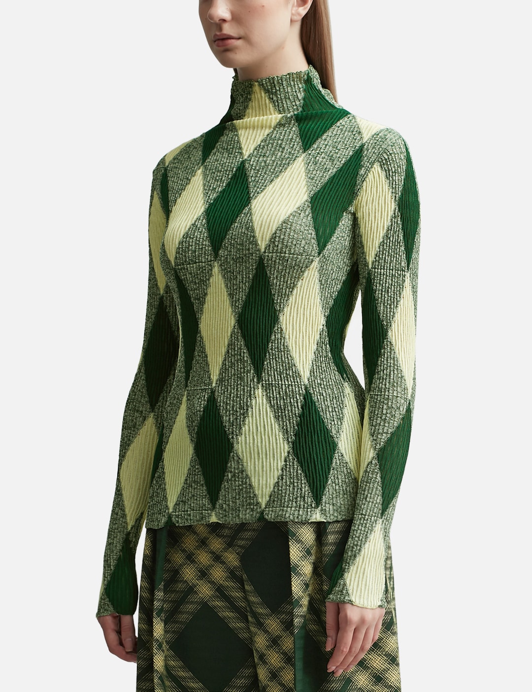 Argyle Cotton Silk Sweater view 14