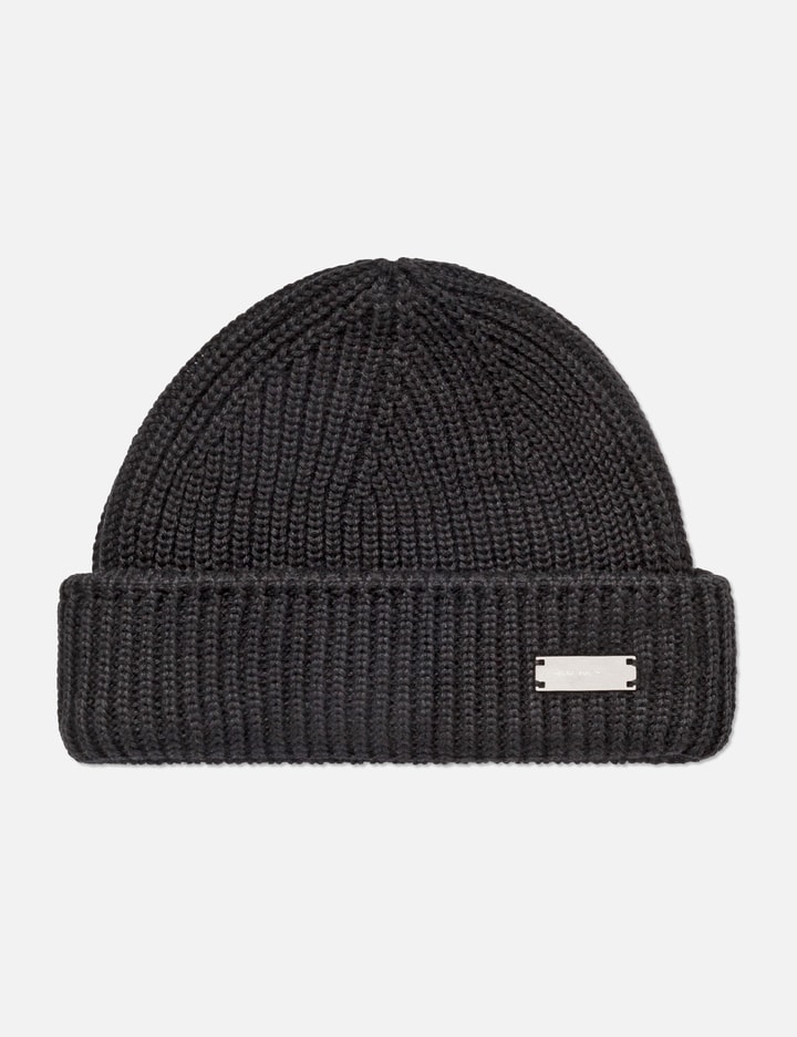 Heliot Emil Beanie With Metal Plate Logo In Black