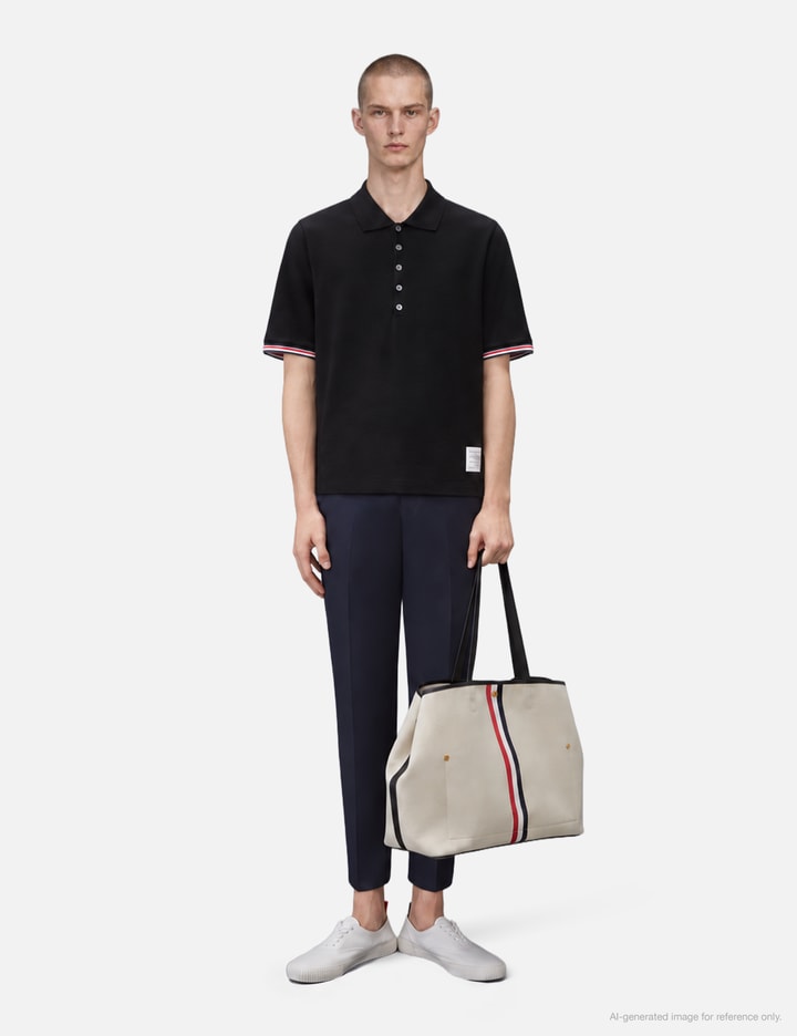 Thom Browne Short Sleeve Rib Cuff Polo