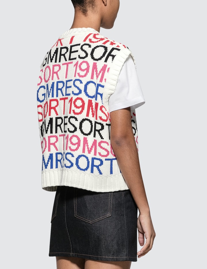 Iconic Lettering Jacquard Cotton Knit Vest Placeholder Image