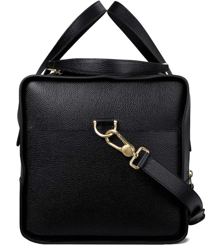 Black Grained Leather Duffle Bag Placeholder Image
