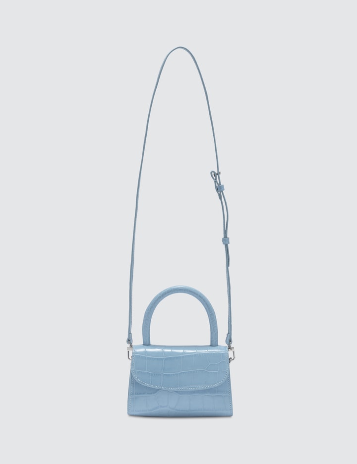 Mini Sky Blue Croco Embossed Leather Bag Placeholder Image