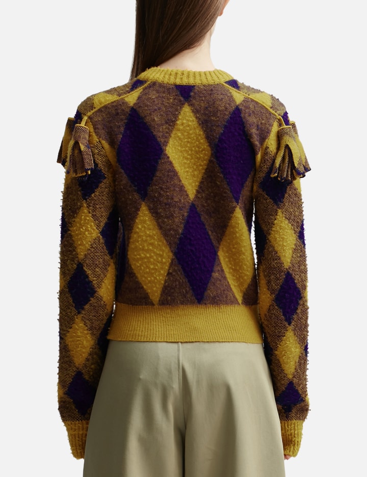 Shop Burberry Argyle Wool Sweater In Multicolor