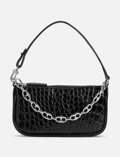 BY FAR - Rachel Black Patent Leather Bag  HBX - Globally Curated Fashion  and Lifestyle by Hypebeast