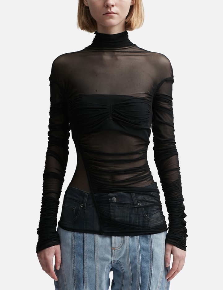 Ruched Mesh Top Placeholder Image