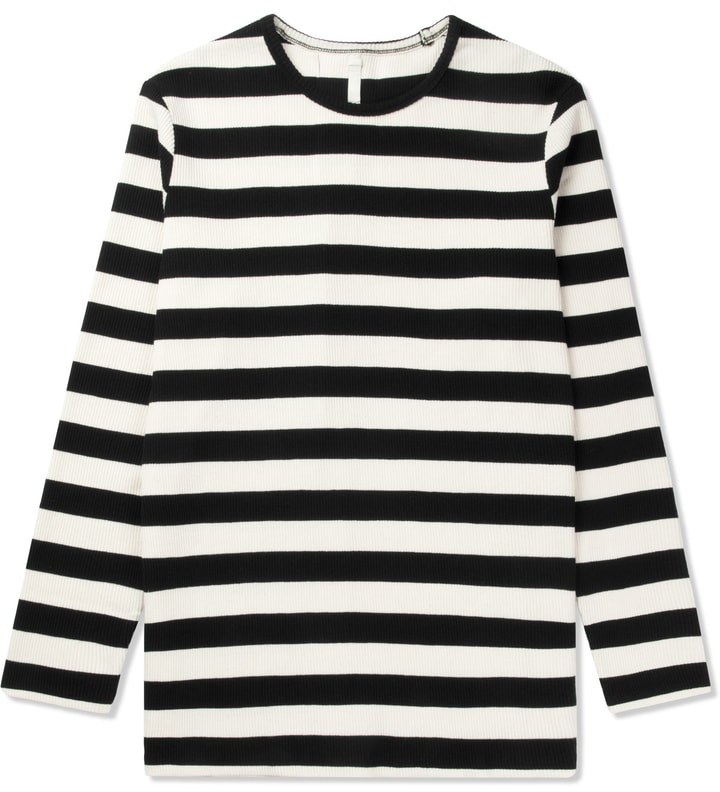 Black Bold Striped Back Split L/S T-Shirt Placeholder Image