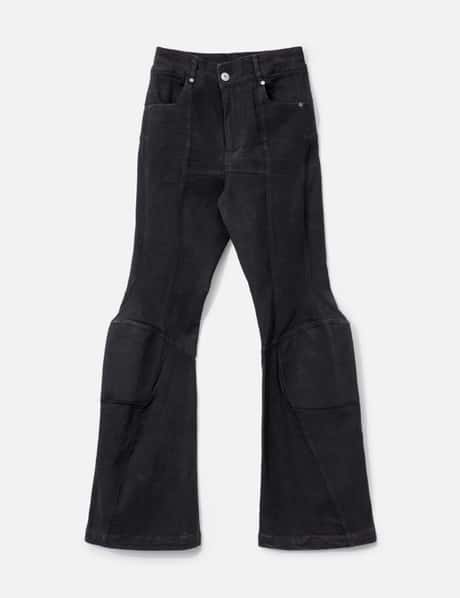 GOLDIE Padded Flared Black Denim Pants