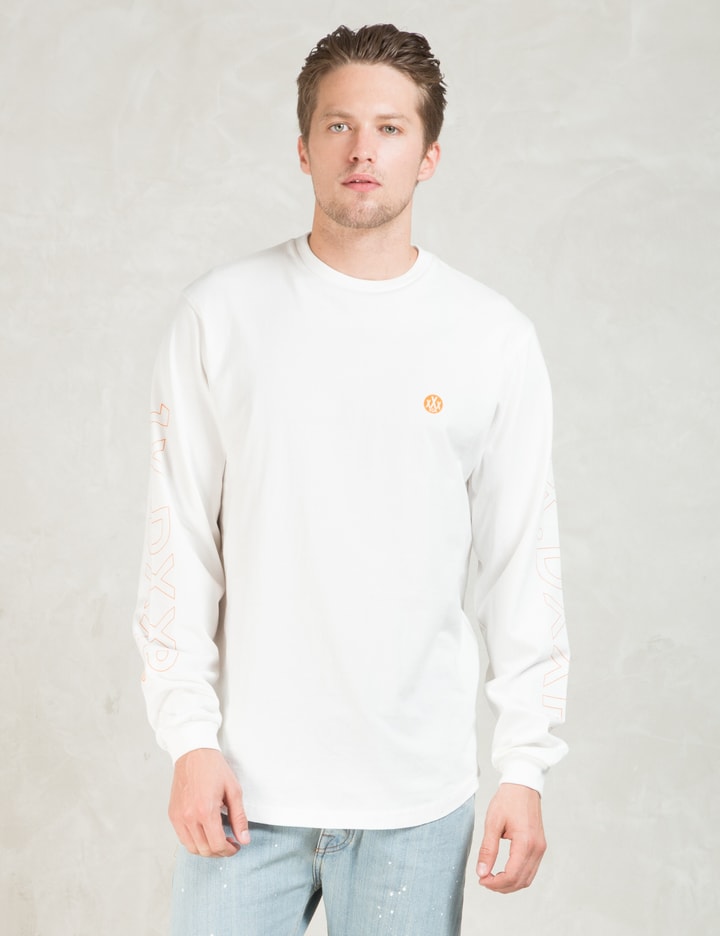White L/S Dotted Scoop Bottom T-Shirt Placeholder Image