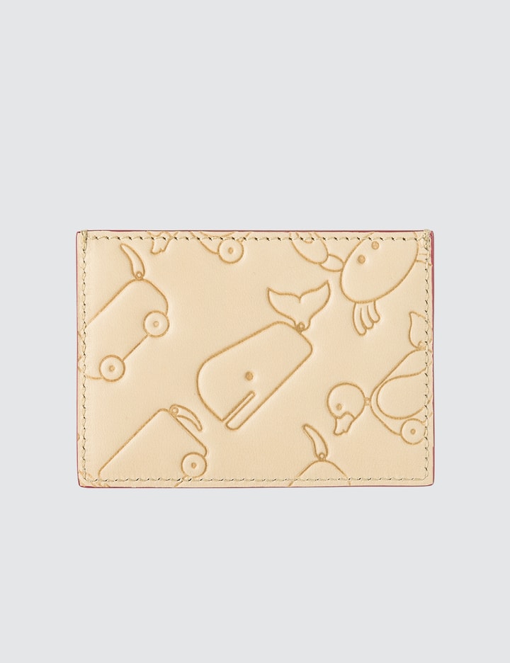 Single Card Holder In Toy Icon Embossed Vegetan Vachetta Leather Placeholder Image
