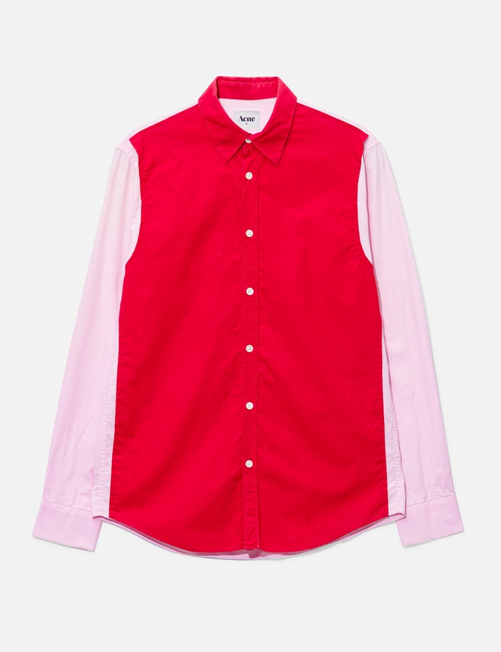 Acne Studios Two-tone Paneled Shirt In Red
