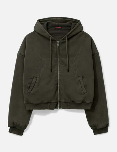 LUU DAN Washed Out Zip Up Hoodie