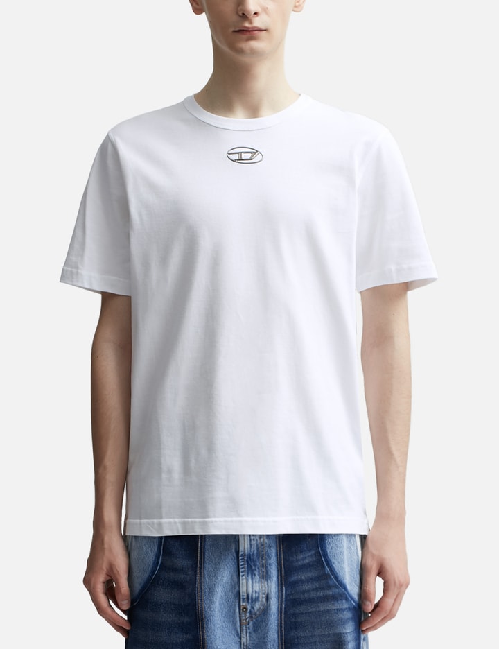 Shop Diesel T-shirt With Injection Moulded Logo In White