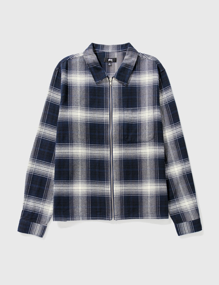 Stüssy - Shadow Plaid Zip Shirt | HBX
