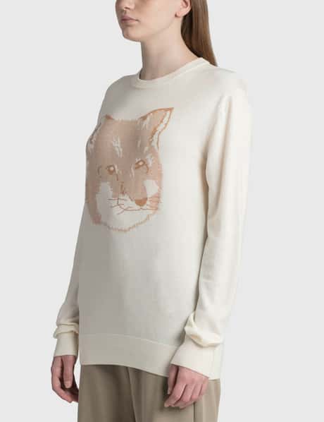 Maison Kitsuné - Pique Fox Head R-neck Pullover | HBX - Globally 