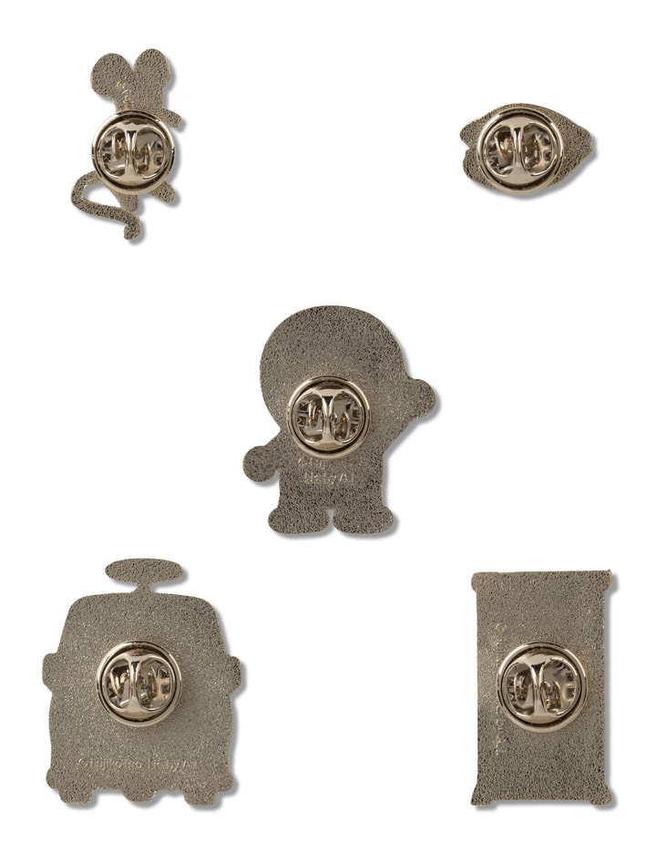 Multicolor Set of 5 Doraemon Pins Collection Placeholder Image