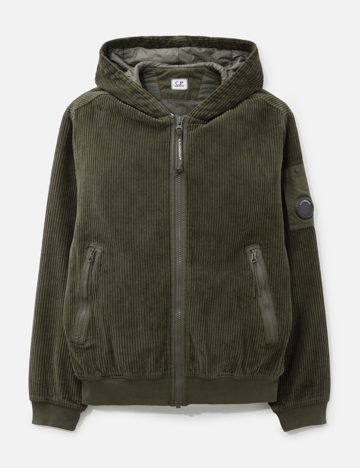 C.P. Company 350 Corduroy Hooded Lens Padded Sweatshirt
