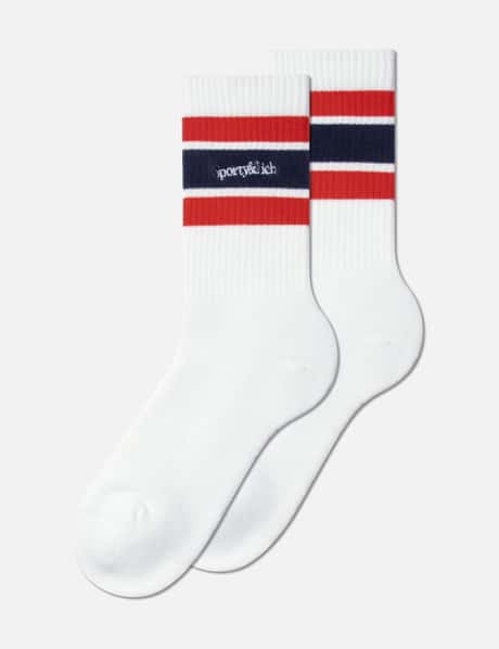 Sporty & Rich Serif Logo Embroidered Socks