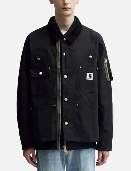 Sacai x Carhartt WIP Canvas MA-1 Michigan Jacket Black Men's