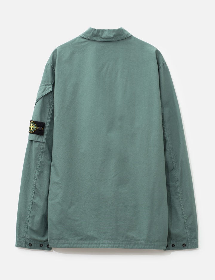Stone Island Canvas Weave Arm Pocket Zip-Up Overshirt