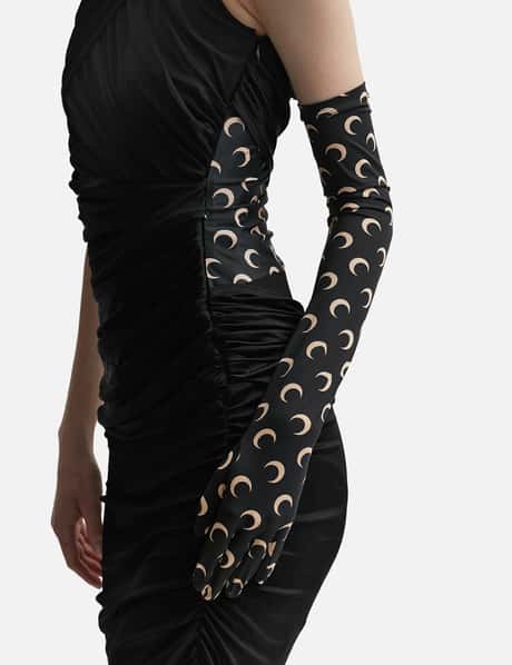 Marine Serre - All Over Moon Recycled Jersey Long Gloves | HBX