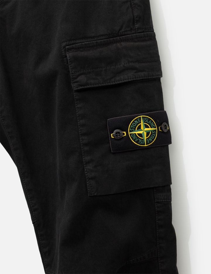 Stone Island Stretch Organic Broken Twill Cotton 'Old' Effect Cargo Trousers