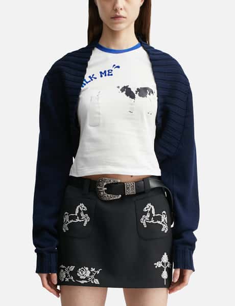 Navy Blue Knit Bolero view 10