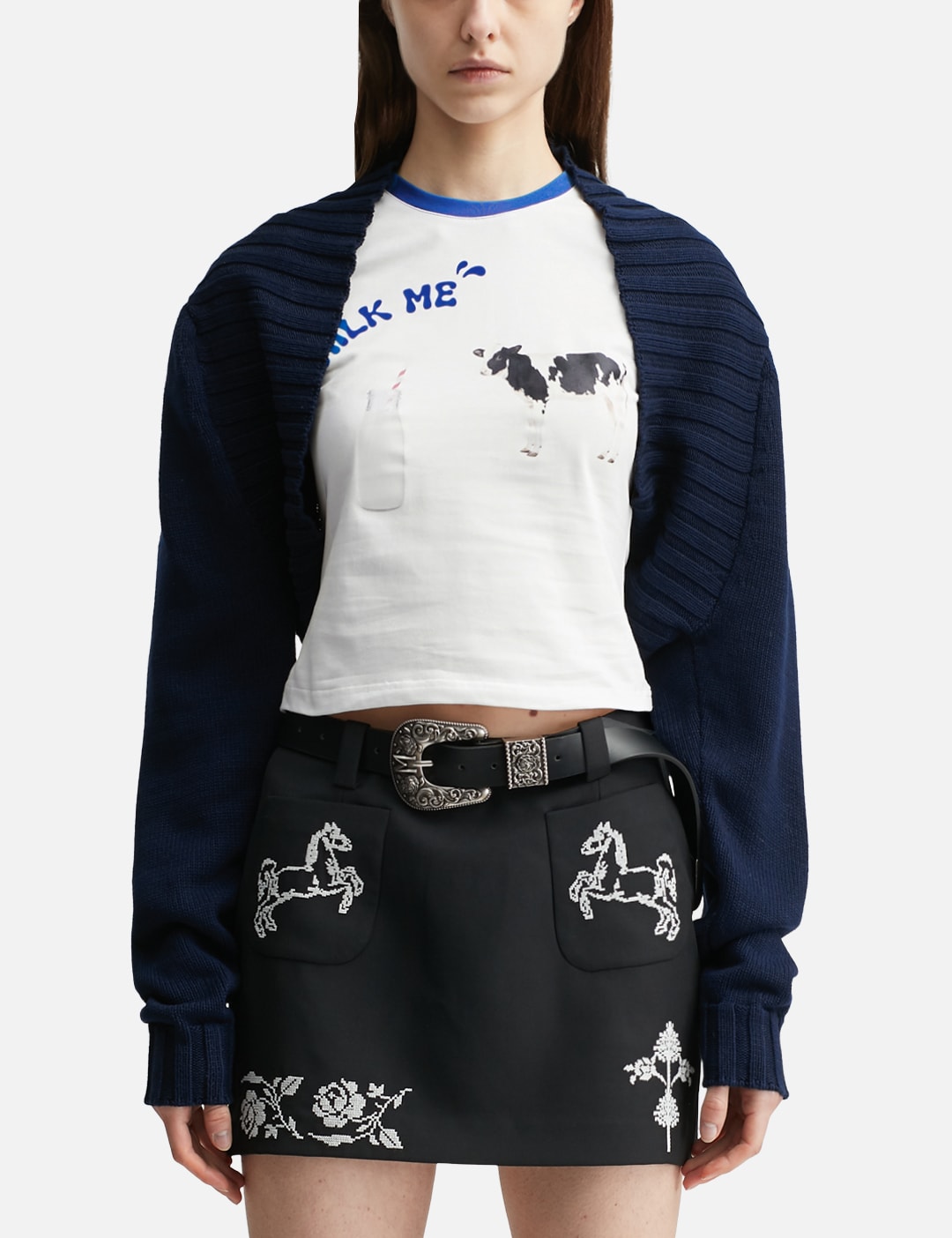 Navy Blue Knit Bolero view 11