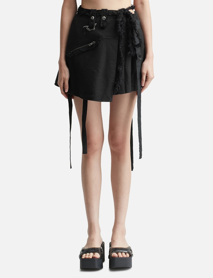 Hyein Seo Asymmetrical Pleated Wrap Skirt In Black