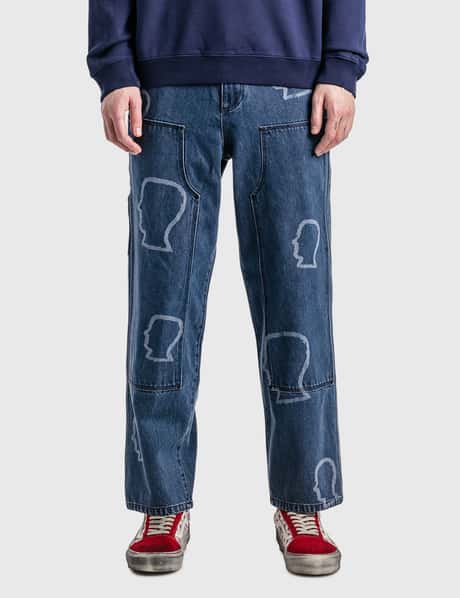 Brain Dead - Logo Head Denim Double Knee Utility Pants | HBX 