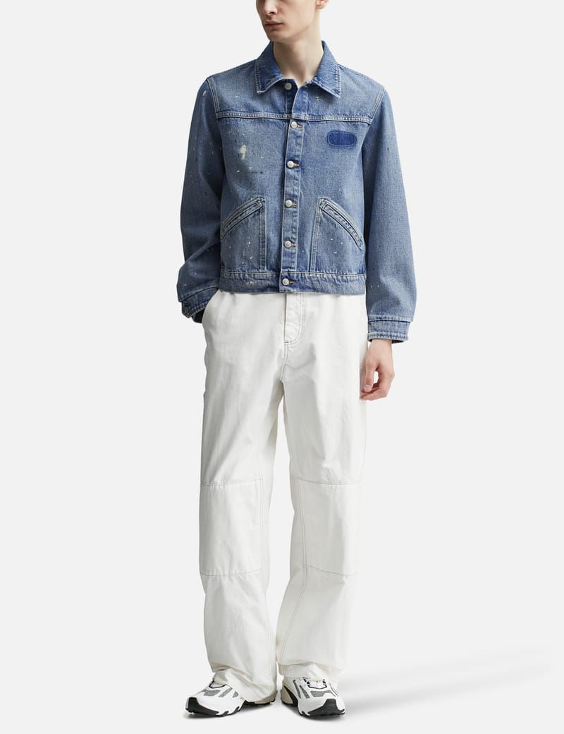 MM6 Maison Margiela Kids logo-embroidered denim jacket - White