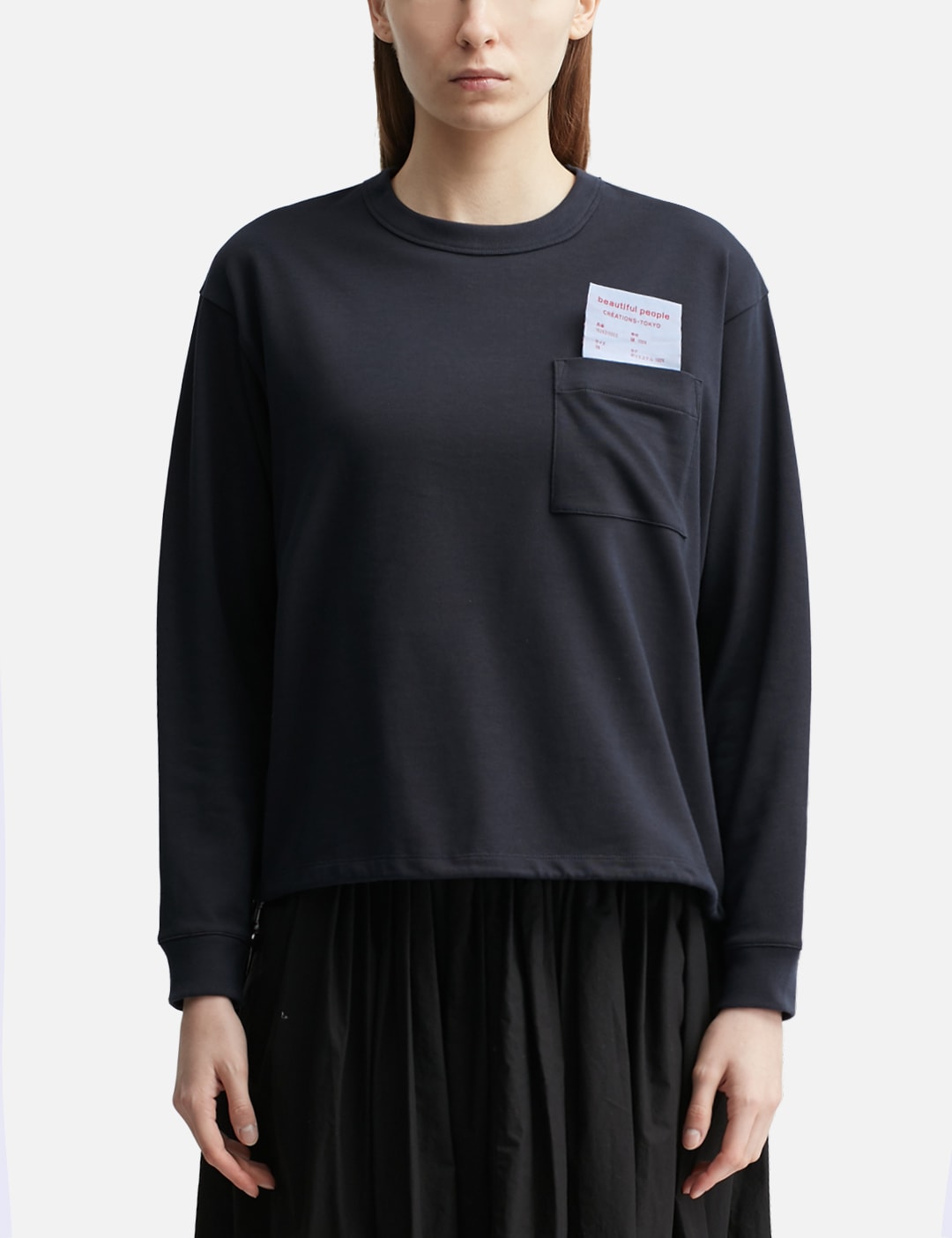 Suvin Compact Jersey Big QOL Tag Long T-Shirt view 18
