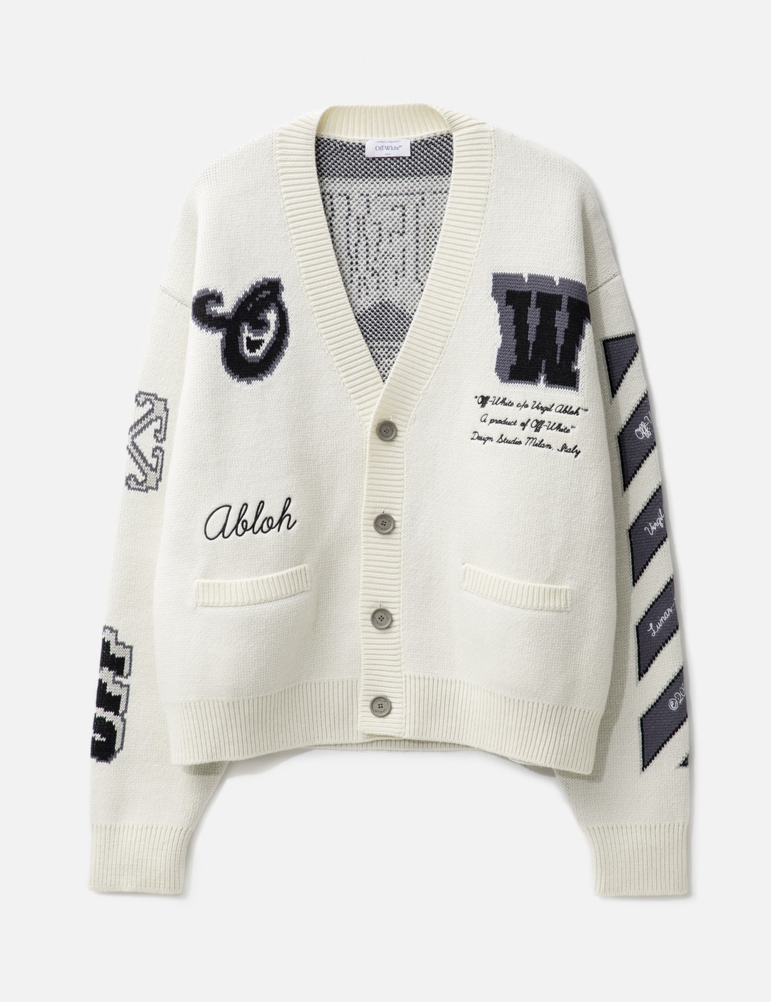 Off-White™ - Moon Varsity Knit Cardigan | HBX - Globally Curated 