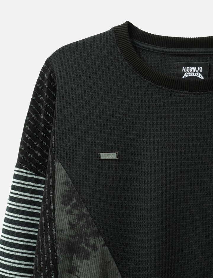 AJOBYAJO Mixed Fabric Panel Sweatshirt