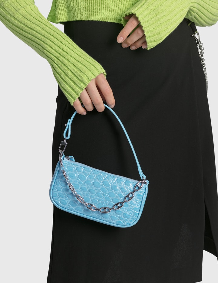 BY FAR Mini Rachel Croco Shoulder Bag