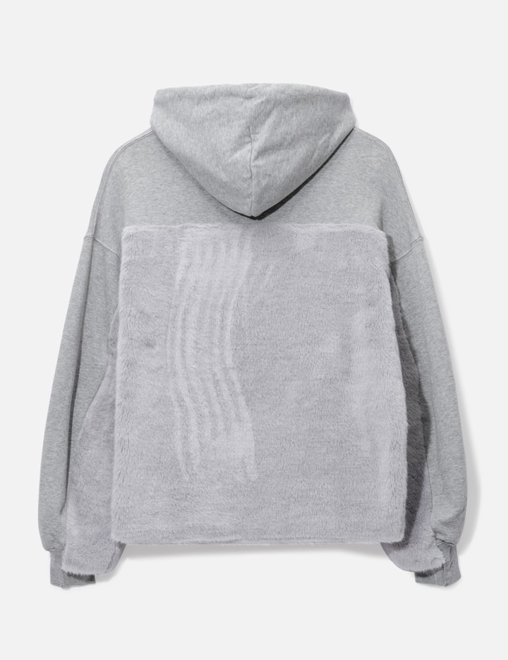 Shop Facetasm Fleece Panel Hoodie In Grey