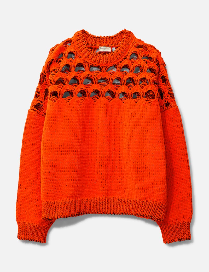 Dries van noten ドライバーズニット VAN DRIES - スタンドカラー 総柄 