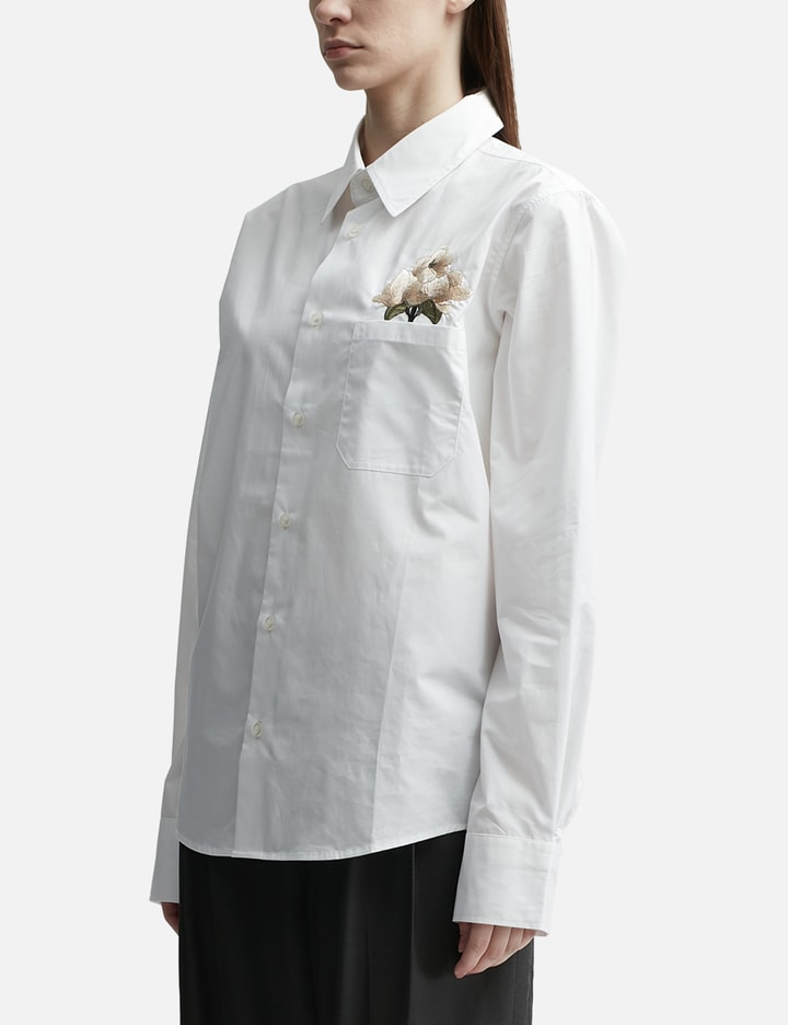 White Flowers Pocket Button Shirt Placeholder Image