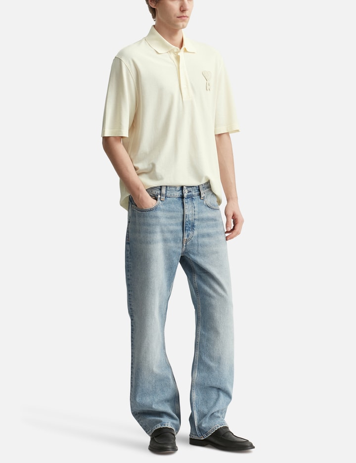 アミ パリス Ami De Coeur Super Lightweight Cotton Piqué Polo Shirt