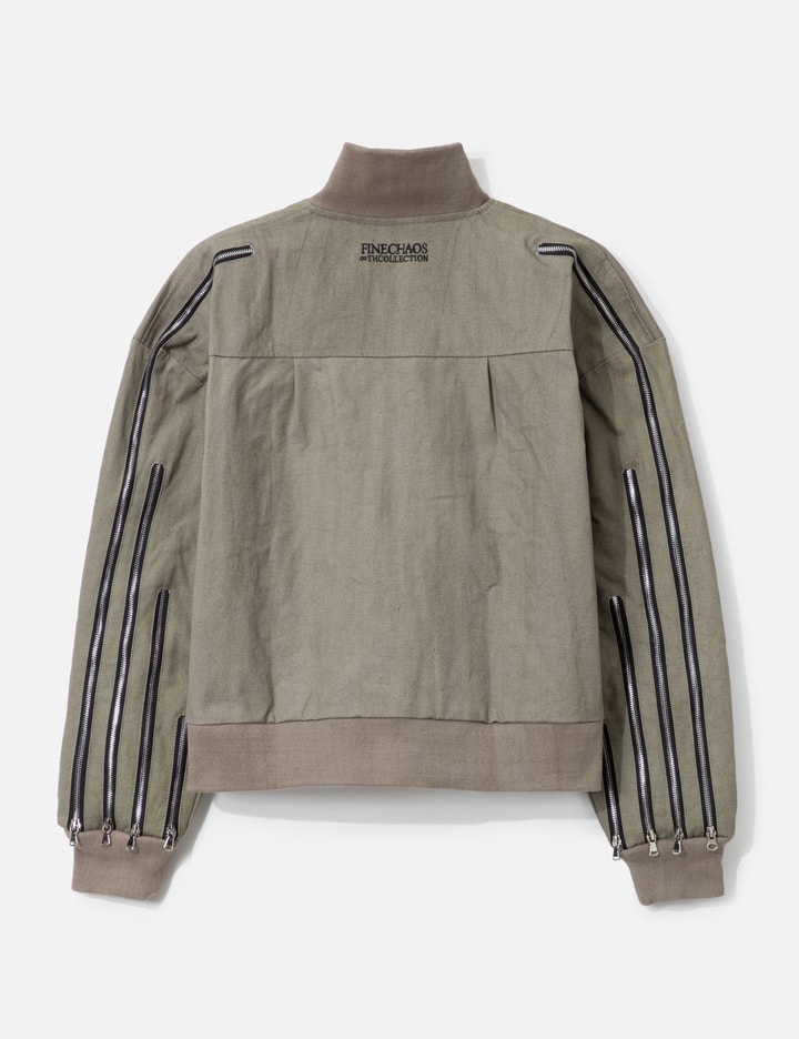 Fine Chaos Canvas Zipper Dream Bomber In Green