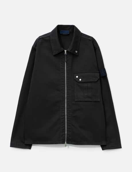Garment Dyed Denim Zip-Up Overshirt view 6