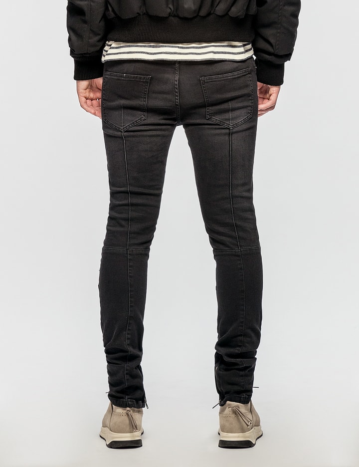 Ripped Biker Denim Jeans Placeholder Image