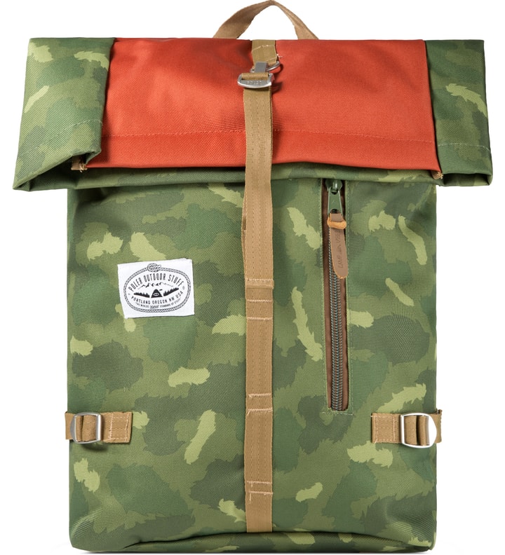 Camo/Orange Roll-Top Backpack Placeholder Image