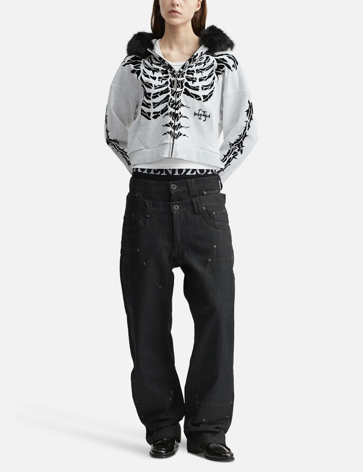 "Gideon" Double-Layered Workpants In Japanese Raw Blue Denim view 5