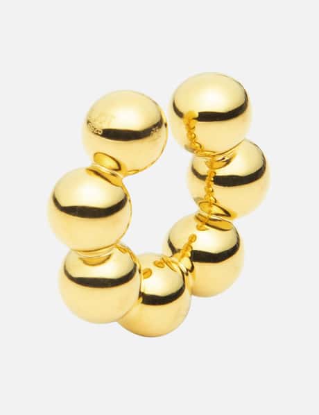 SUOT STUDIO GOLD PLATED SILVER BALLS EAR CUFF