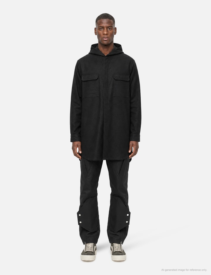 Rick Owens Hooded Outershirt In Ramie Moleskin