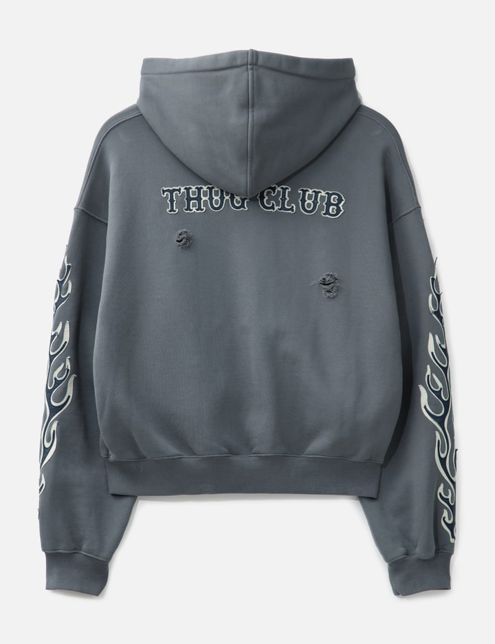 Leather Flame Hooded Zip-up Placeholder Image