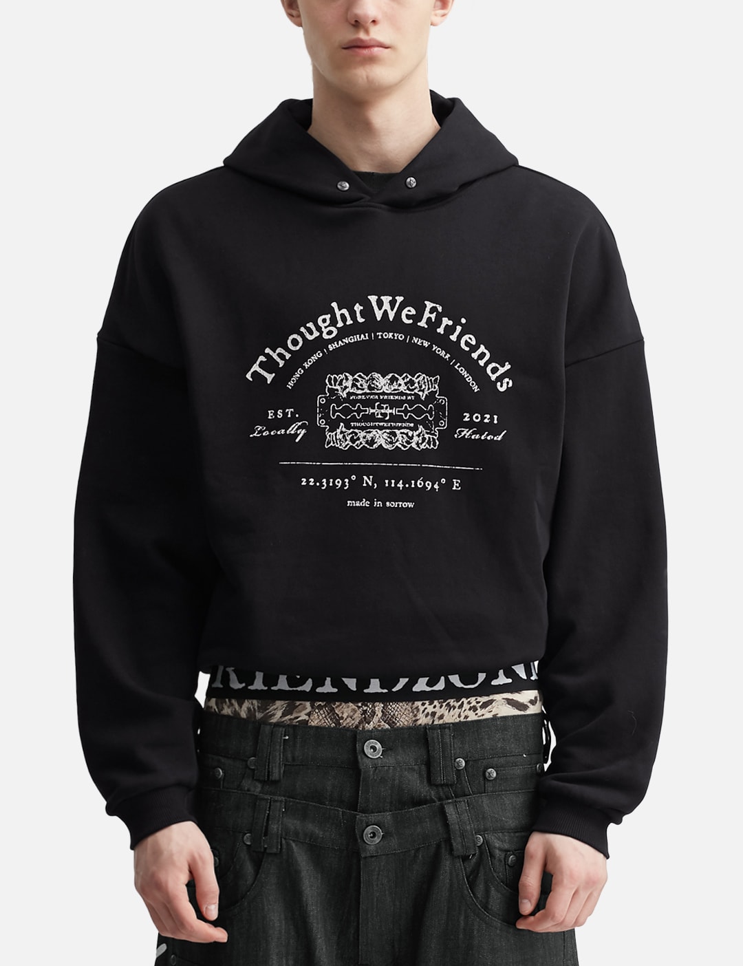 "Andy" Black Studded Hoodie view 18